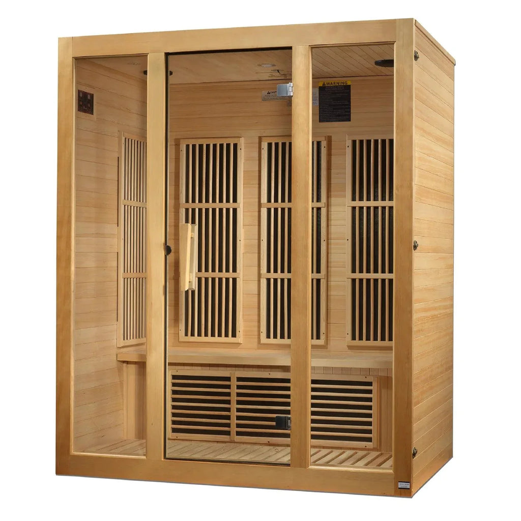 Maxxus "Bellevue" 3 person Low EMF FAR Infrared Sauna - Canadian Hemlock