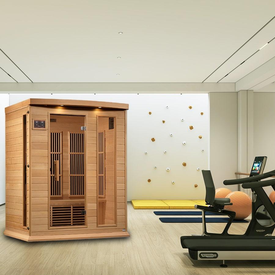 Maxxus 3 Person Low EMF FAR Infrared Sauna - Canadian Hemlock