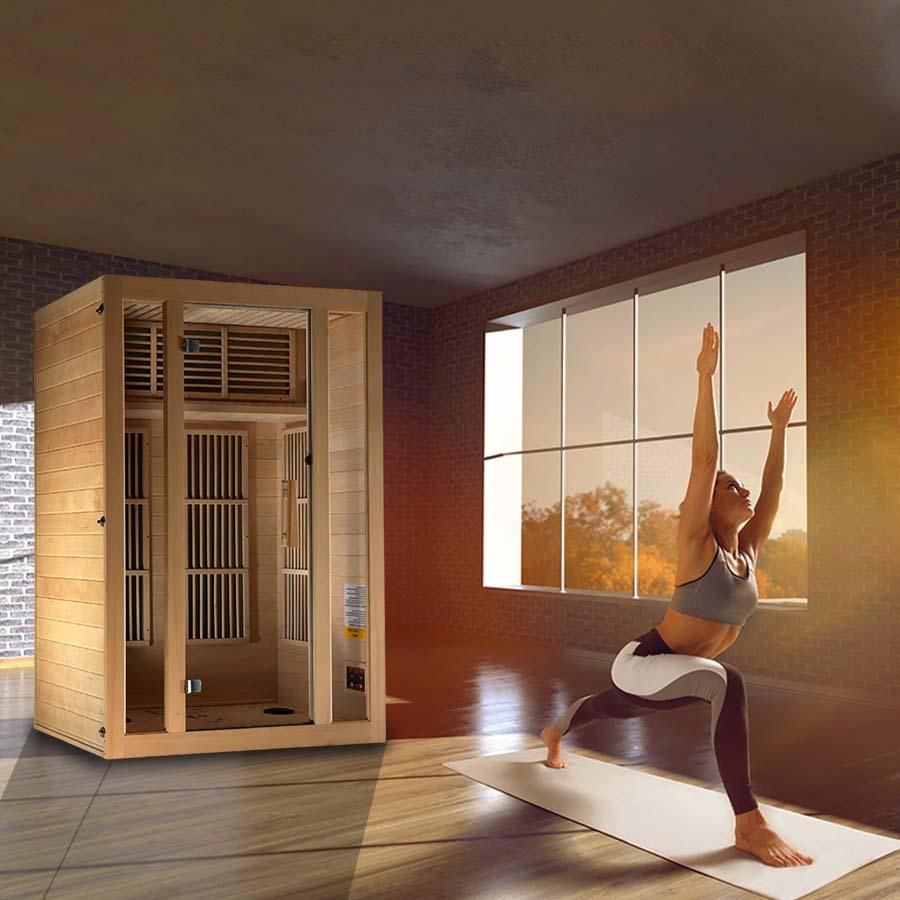 Maxxus "Seattle" 2 person Low EMF FAR Infrared Sauna - Canadian Hemlock