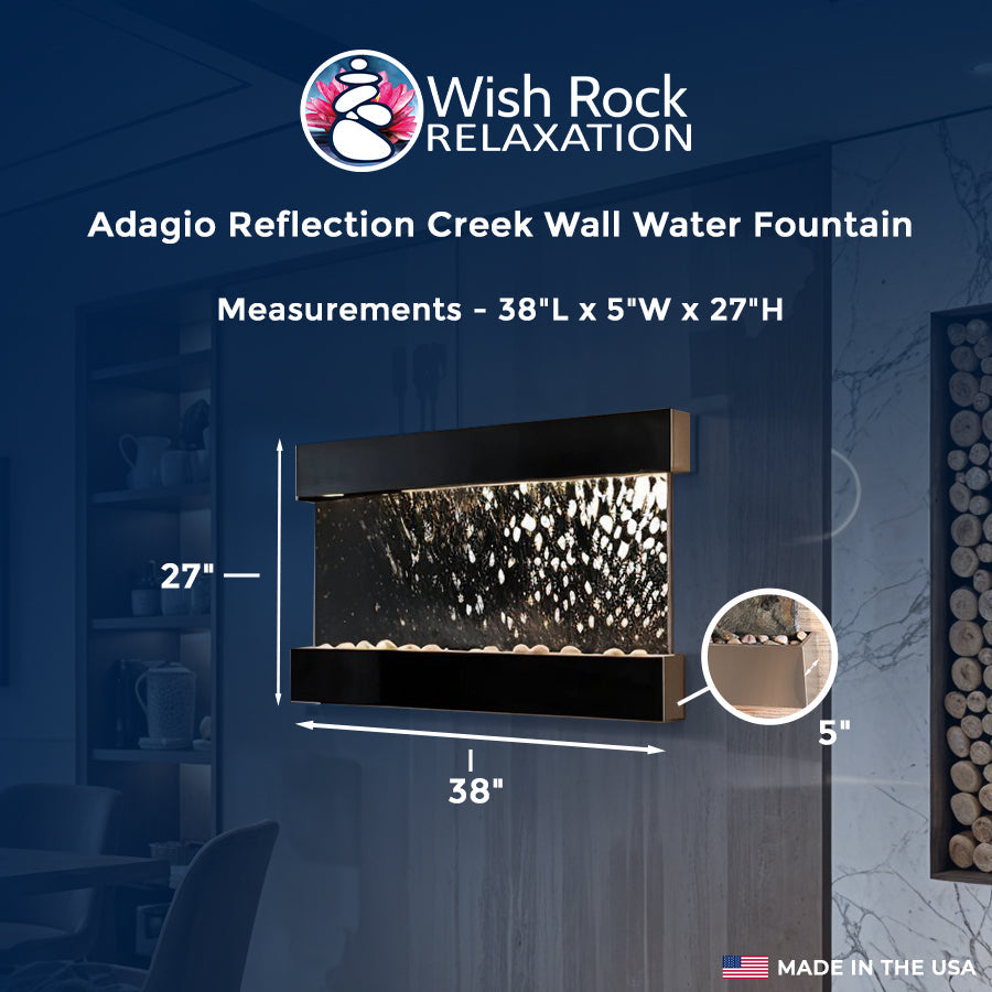Adagio Reflection Creek Wall Water Fountain - 38"Wx27"Hx5"D