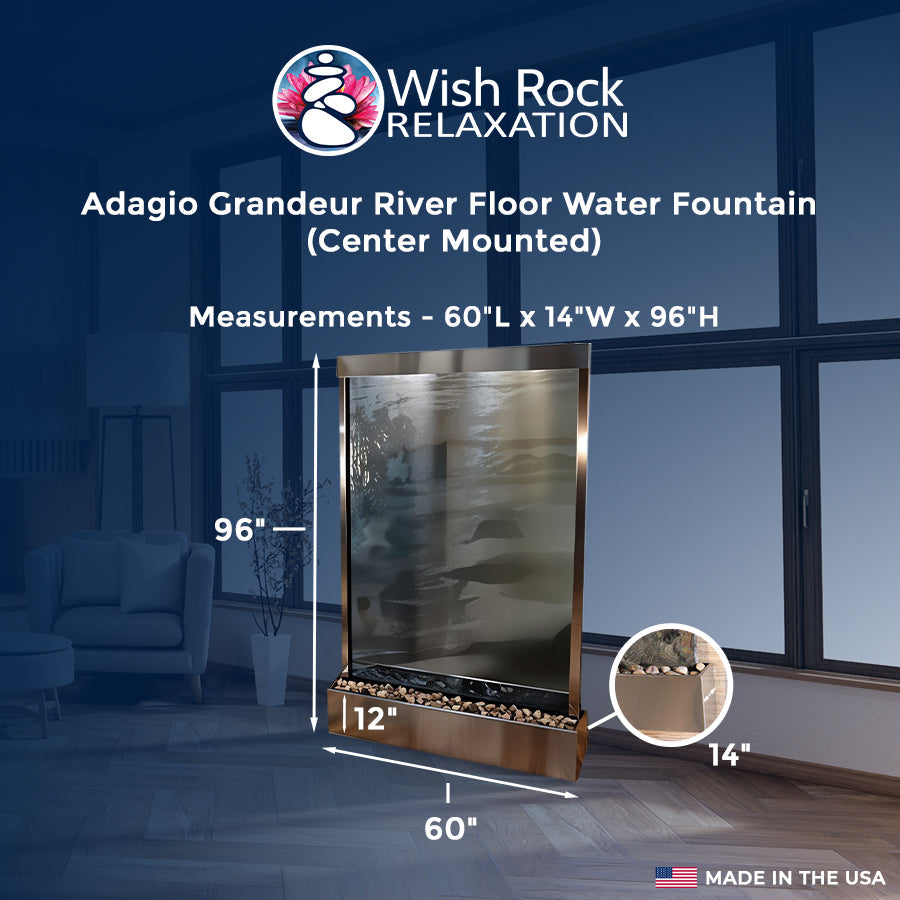 Adagio Grandeur River Floor Fountain (Center Mounted) - 60"Wx96"Hx14"D