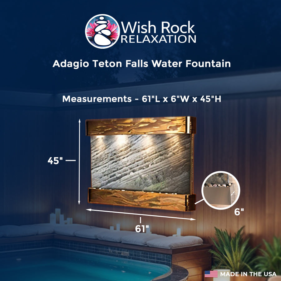 Adagio Teton Falls Water Fountain (Wall-Mounted) - 45"H x 61"W