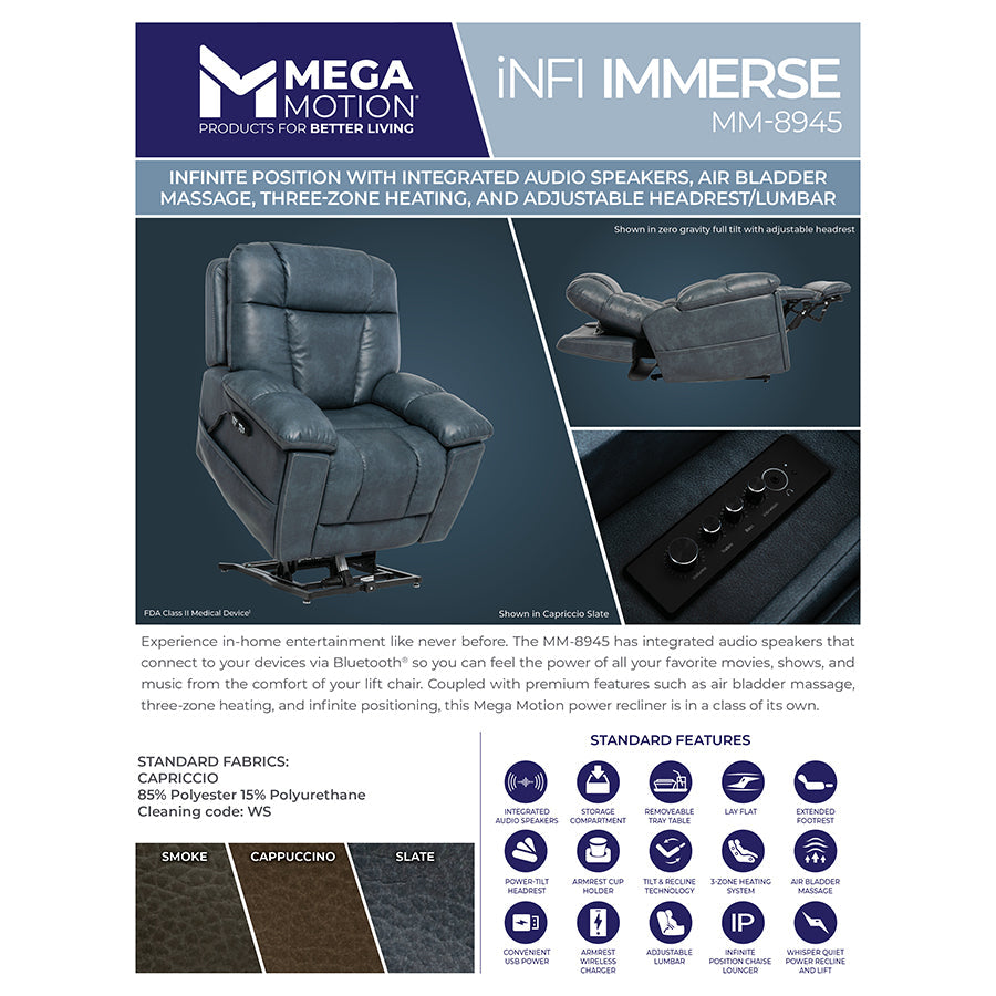 Mega Motion MM-8945 iNFI IMMERSE Infinite Position Lift Chair