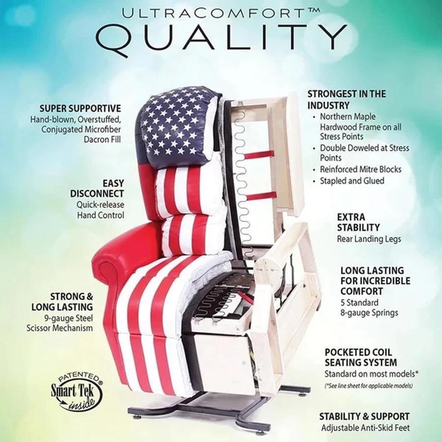 UltraComfort UC114 Destin Series 3-Position 1 Zone Power Lift Chair Recliner