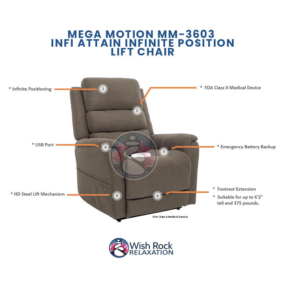 Mega Motion MM-3603 iNFI ATTAIN Infinite  Position Lift Chair