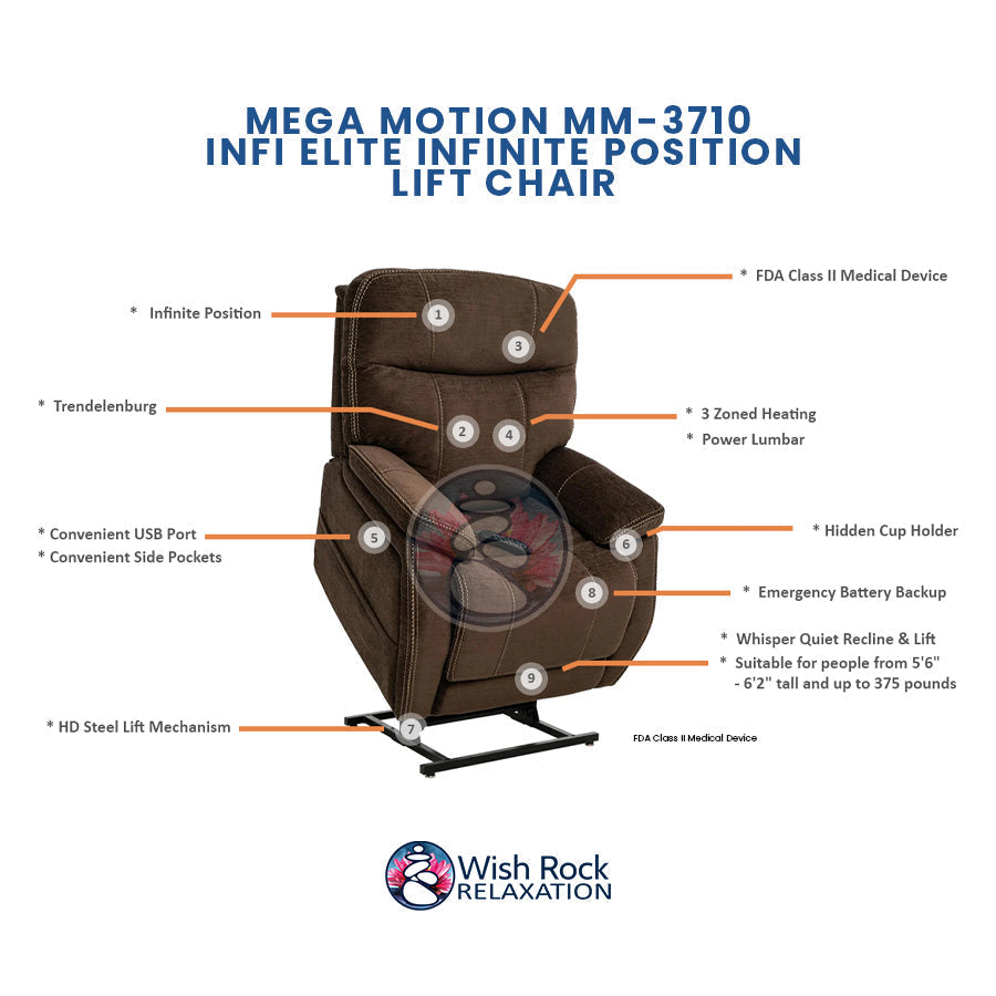 Mega Motion MM-3710 iNFI ELITE Infinite Position Lift Chair
