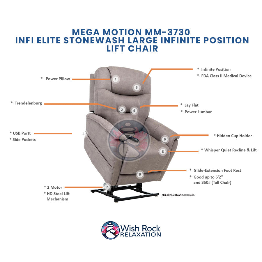 Mega Motion MM-3730 iNFI Elite Infinite Position Lift Chair