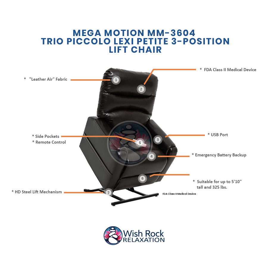 Mega Motion MM-3604 Trio Piccolo 3-Position Lift Chair