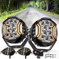 Auxbeam V-ULTRA Series 5" LED Side Shooter Pods – 172W, White, Amber DRL (2Pcs Pod Lights / Black Covers)