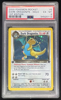 2000 Pokemon Team Rocket First Edition #5/82 Dark Dragonite Holo PSA 6