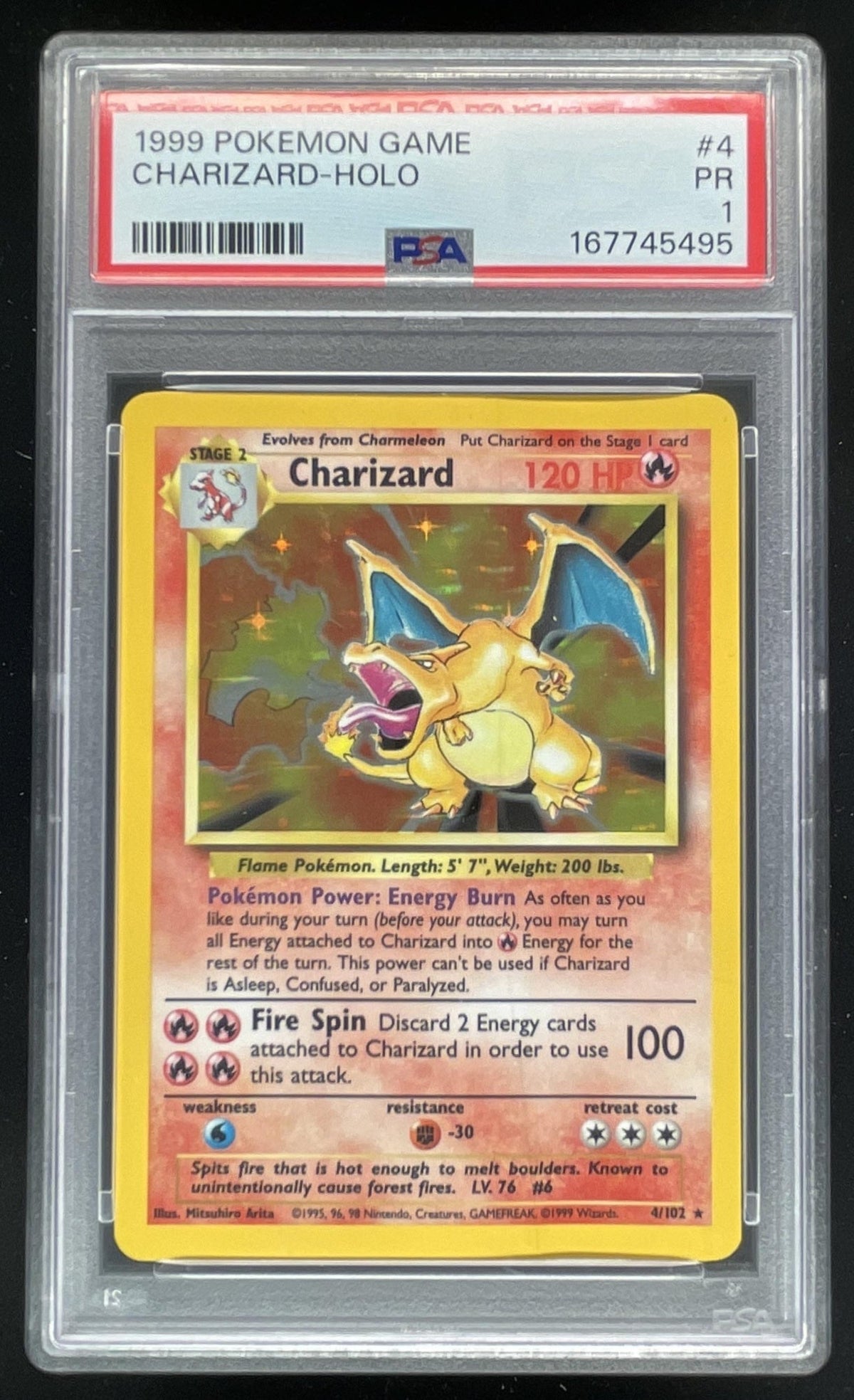 1999 Pokemon Unlimited Set #4/102 Charizard Rare Holo PSA 1 (Default Title (DSL3548171527))