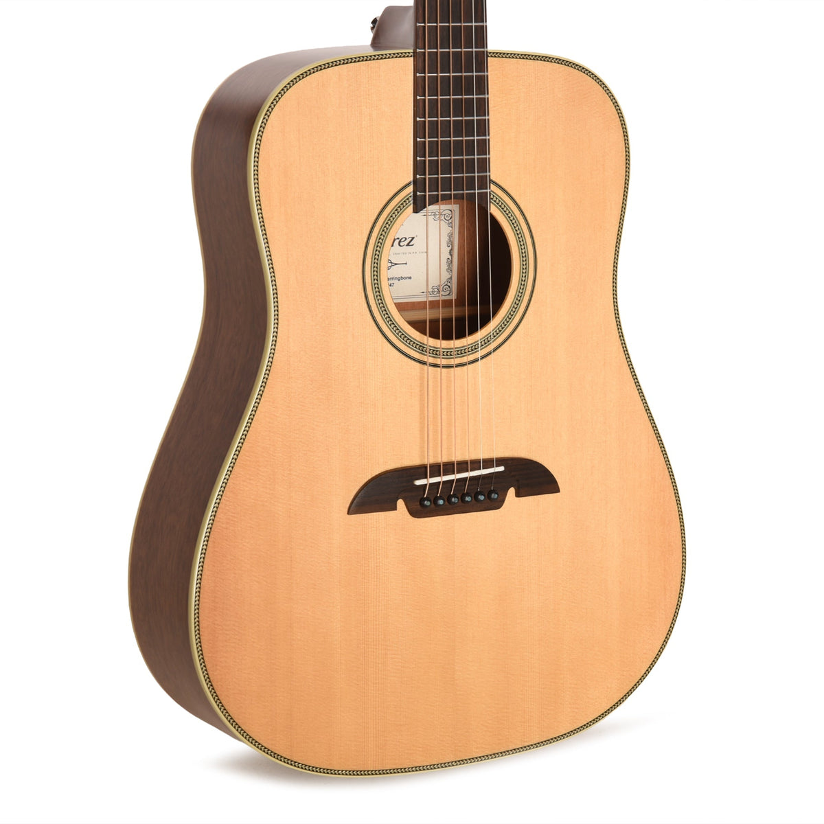Alvarez AD60 Herringbone Dreadnought Acoustic Guitar Natural