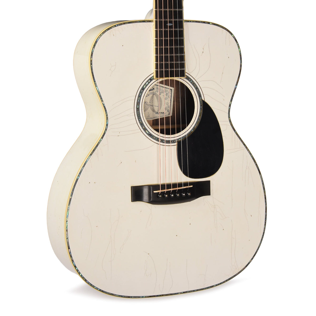 Aktin OM37 Deluxe Baked Sitka/Indian Rosewood Medium Aged White All Over
