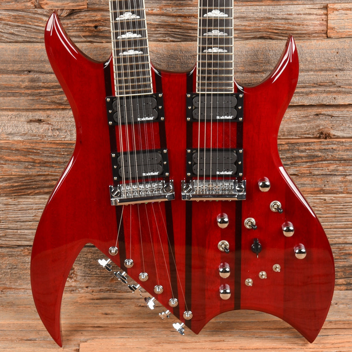 B.C. Rich Rich B Legacy Double Neck 2009 Trans Red  - Dave Amato of REO Speedwagon