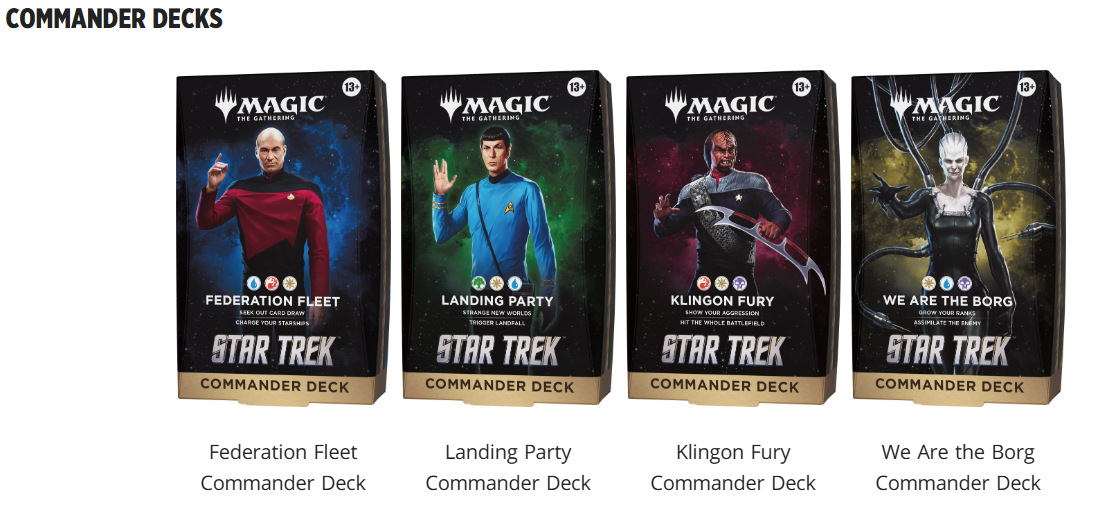 Magic the Gathering - Star Trek - Commander Decks (Set of 4) (Default Title (DSL3548168520))