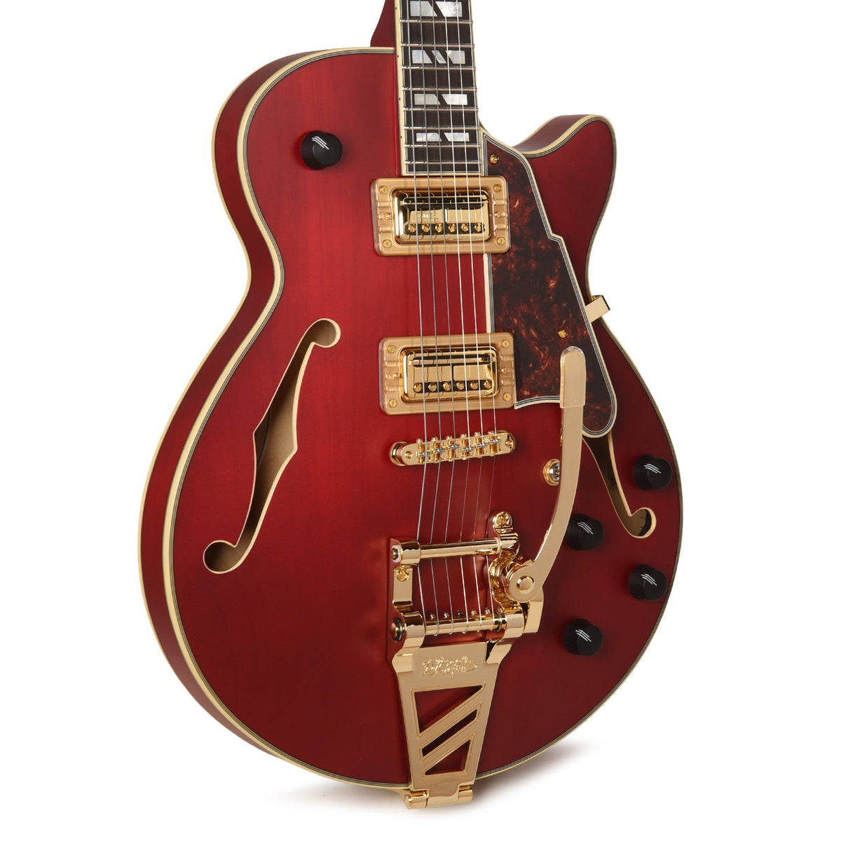 D'Angelico Deluxe Bobby Weir 3 Semi-Hollow Satin Trans Wine