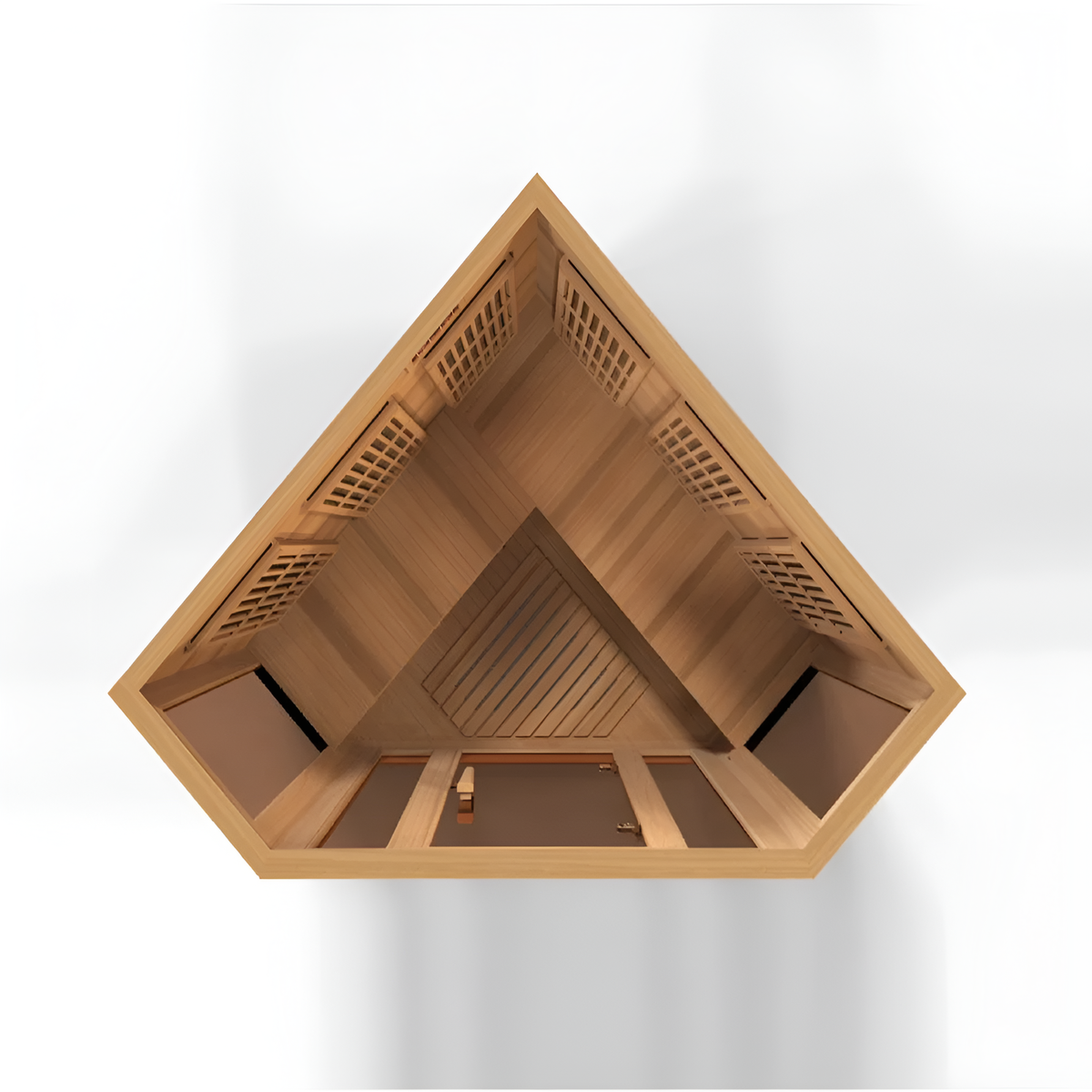 3-Person Corner Low EMF FAR Infrared Sauna in Canadian Red Cedar