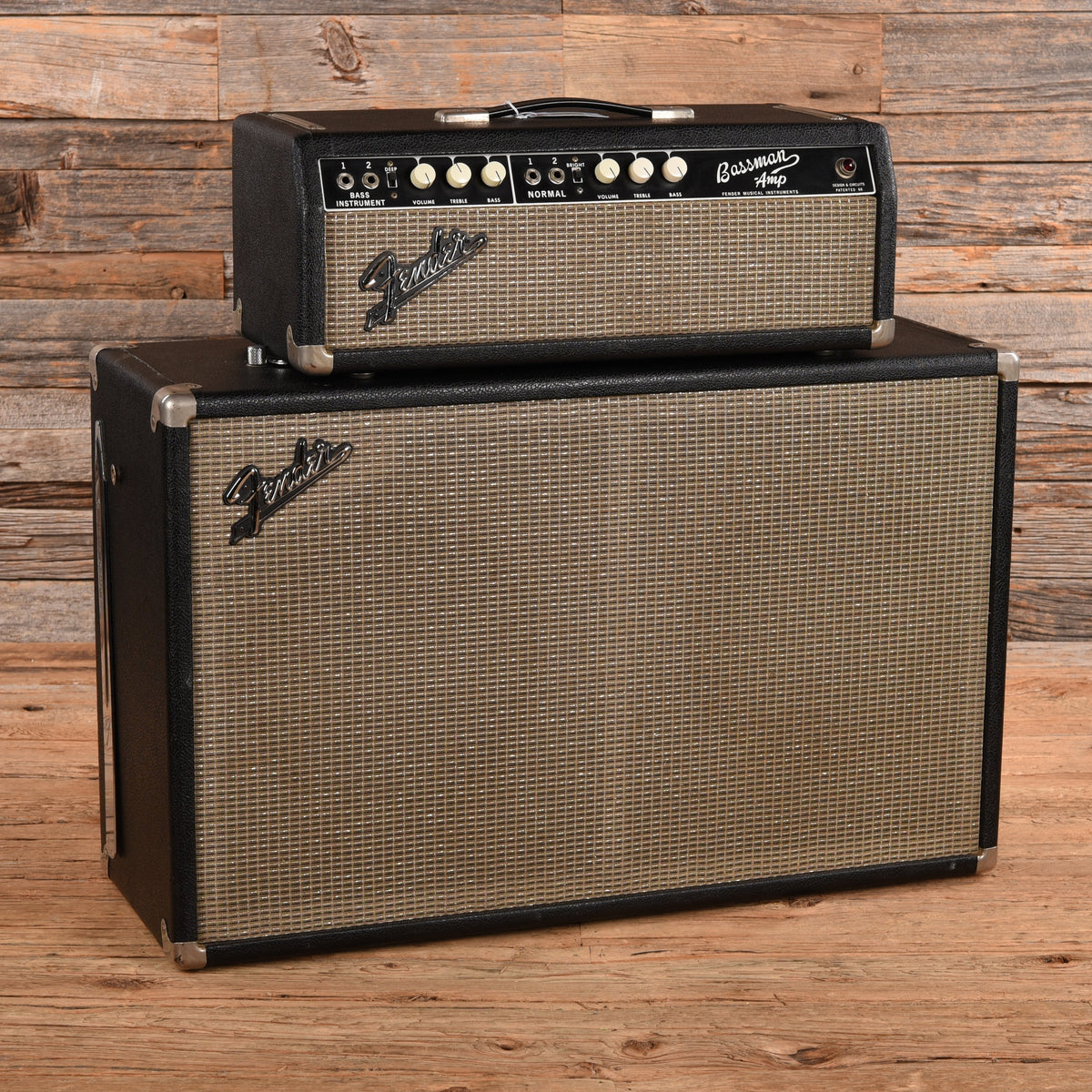 Fender Bassman - Amp And Cabinet 2x12 w/ Greenback Celestion Black 1965