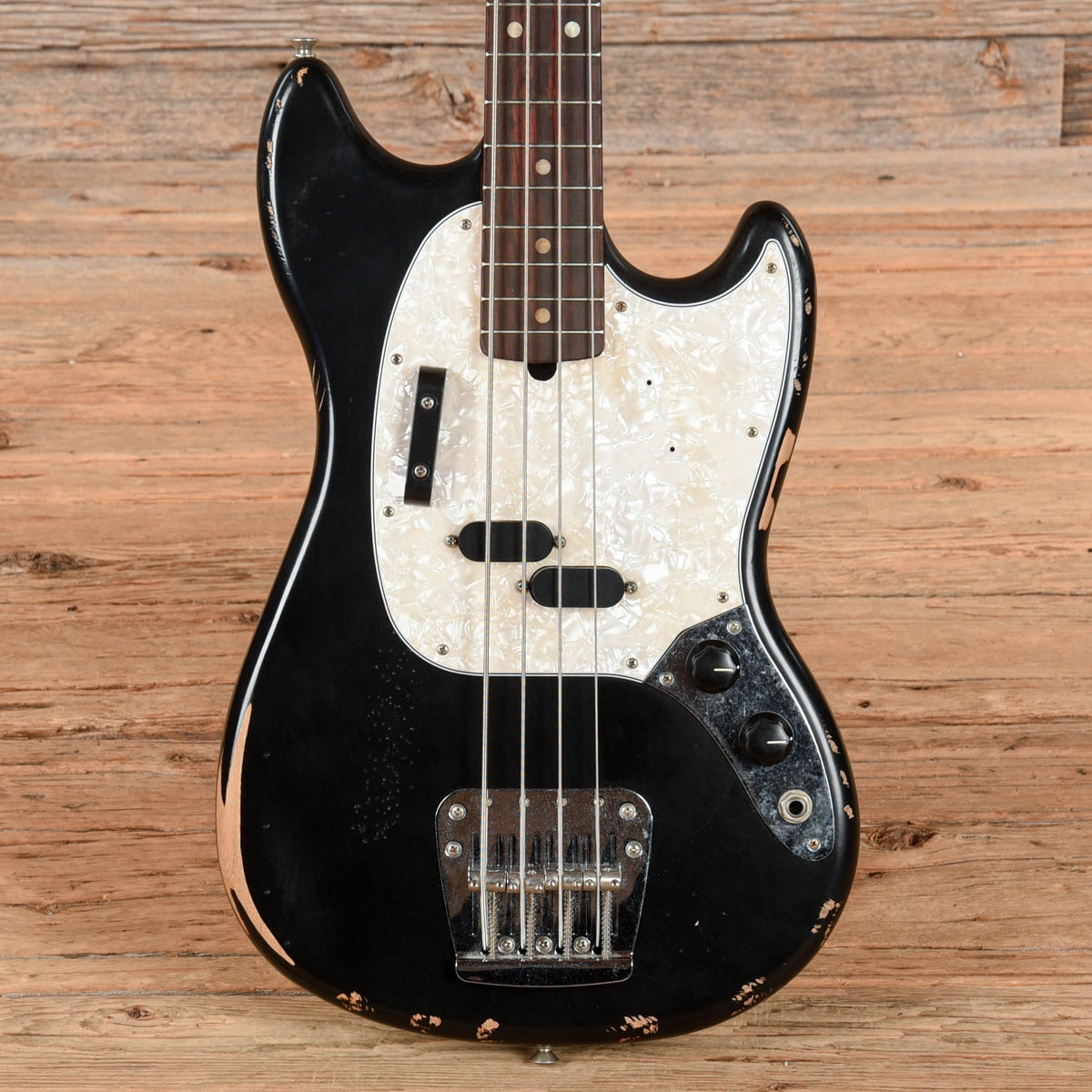 Fender Justin Meldal Johnson Road Worn Signature Mustang Bass Black 2023
