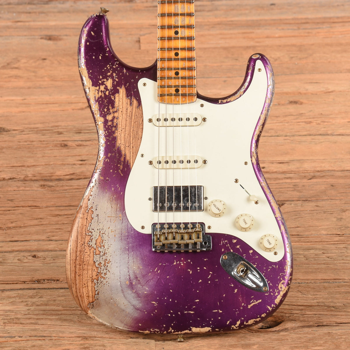Fender Custom Shop Limited-Edition Nashville Ash-V 1957 Stratocaster HSS Super Heavy Relic Metallic Purple 2023