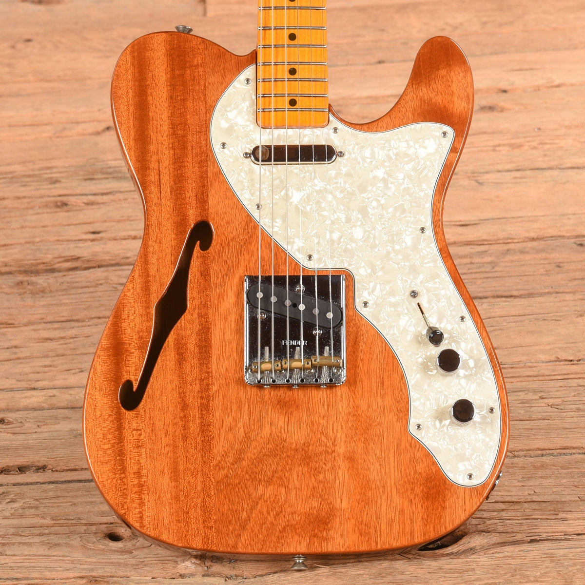 Fender Replacement Neck with Classic Series '69 Telecaster Thinline Body Mocha Mocha 2023