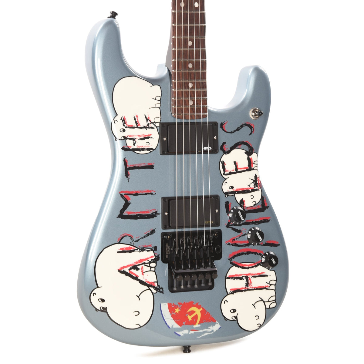 Fender Artist Tom Morello "Arm The Homeless" Blue Ice Metallic w/"Arm The Homeless" Artwork