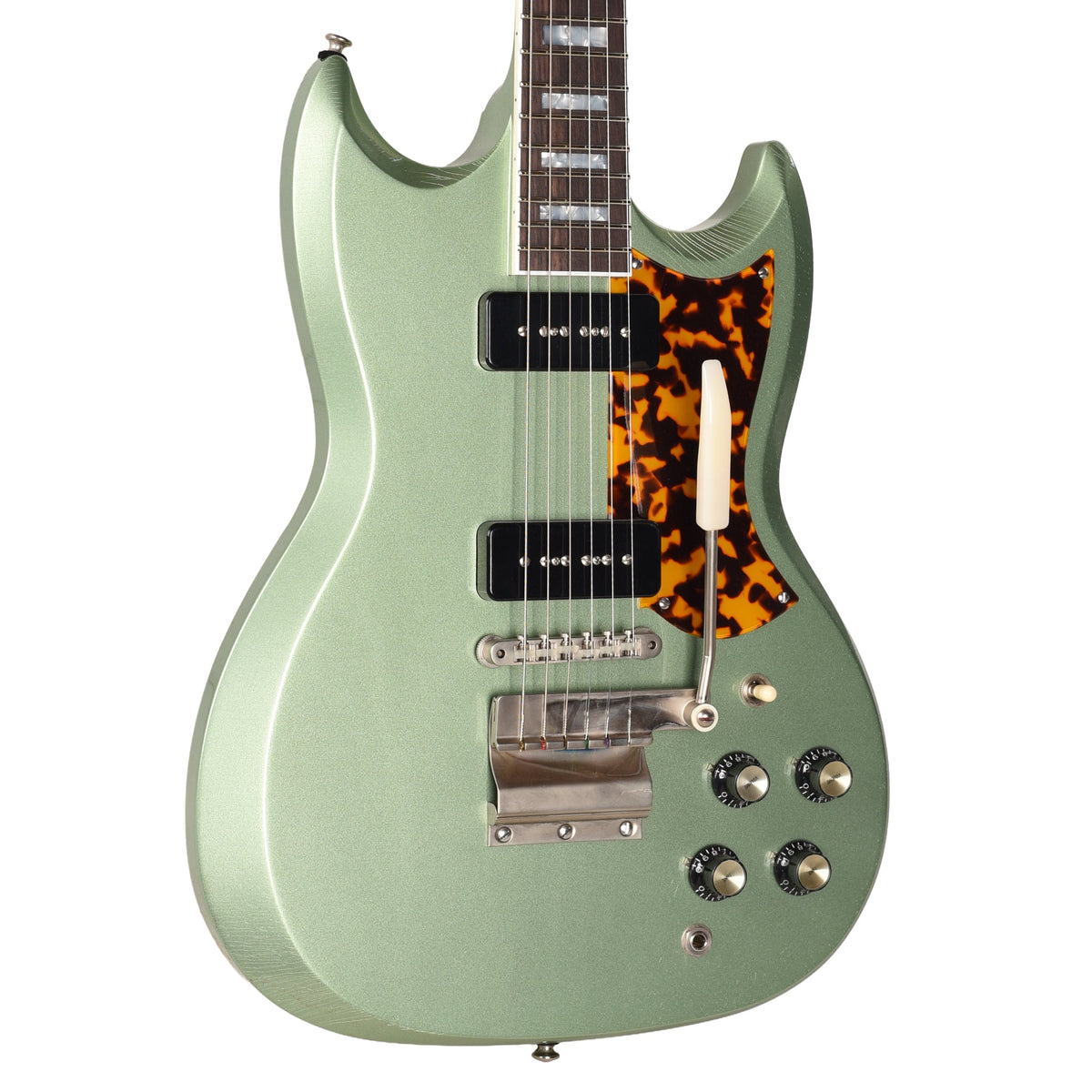 Frank Brothers Radar Deluxe Mahogany/Maple Sage Green w/ V.O. P90s