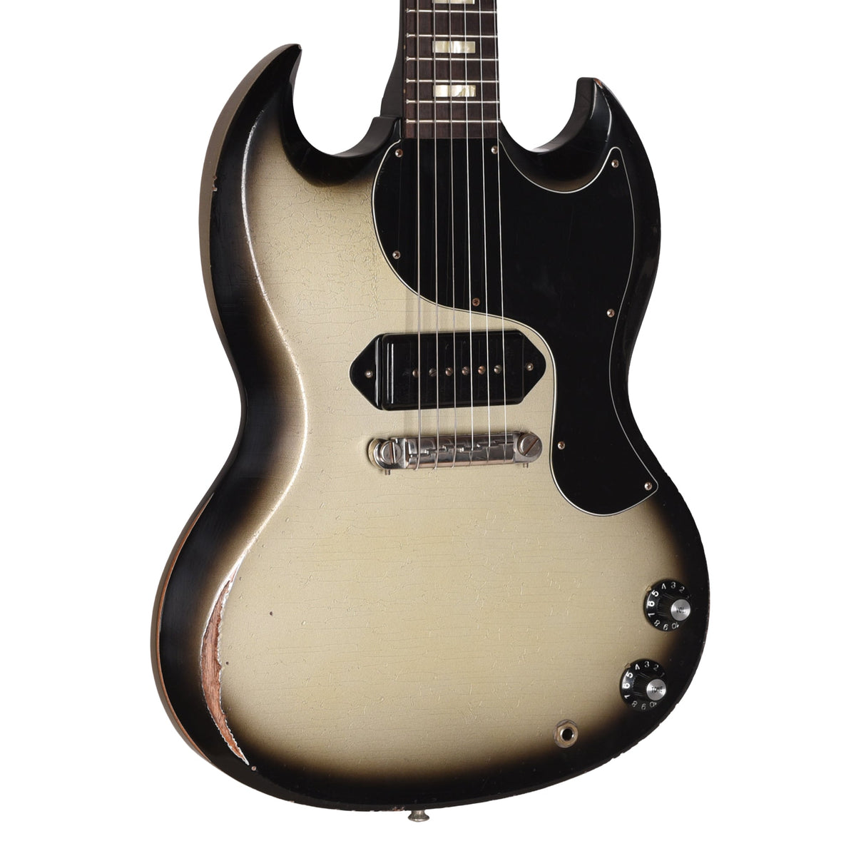 Gibson Custom Shop 1963 SG Junior Antique Silverburst Murphy Lab Heavy Aged