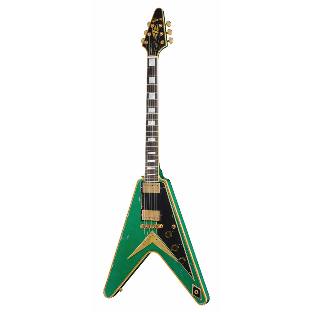 Gibson Custom Shop Limited Edition Flying V Custom Heavy Aged Teal Sparkle