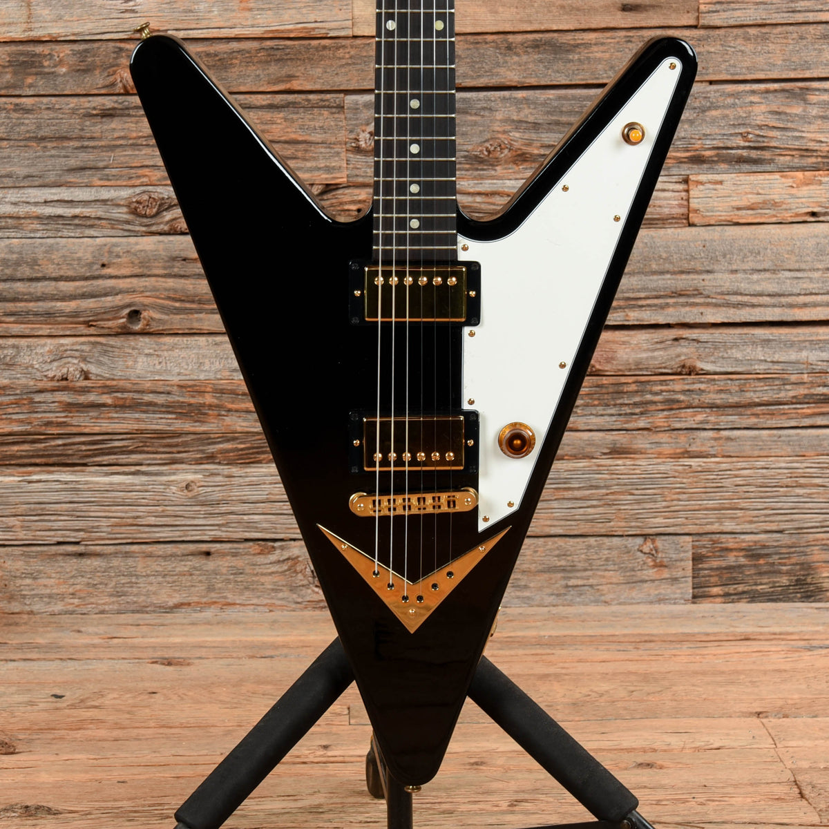 Gibson Reverse Flying V Black  - Dave Amato of REO Speedwagon
