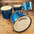 Gretsch Drums Round Badge 13/14/16/22 4pc. VINTAGE Blue Sparkle 1950s