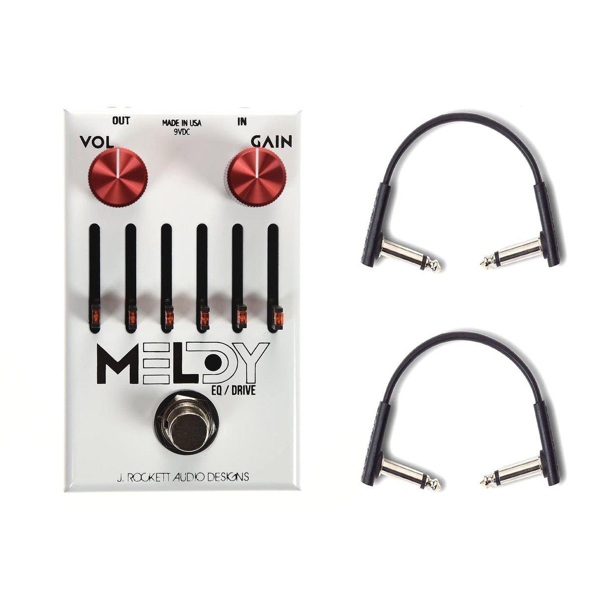J.Rockett Melody EQ/OD w/RockBoard Flat Patch Cables Bundle