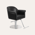Hudson Salon Chair (Camel / Stainless Circle / Chrome)
