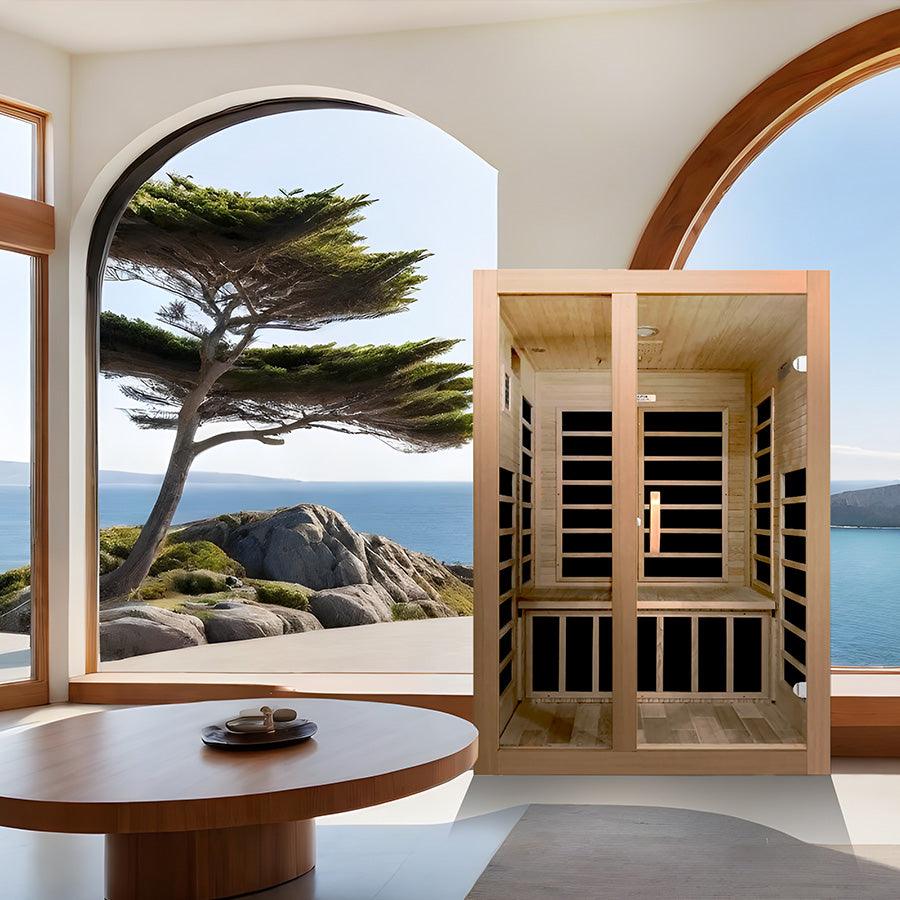 Dynamic Santiago 2-Person Low EMF FAR Infrared Sauna - Canadian Hemlock