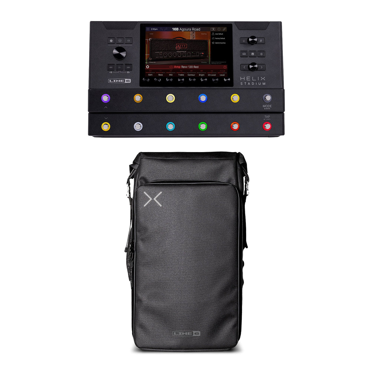 Line 6 Helix Stadium Floor Amp Modeler & Multi Effects Processor and Backpack Bundle