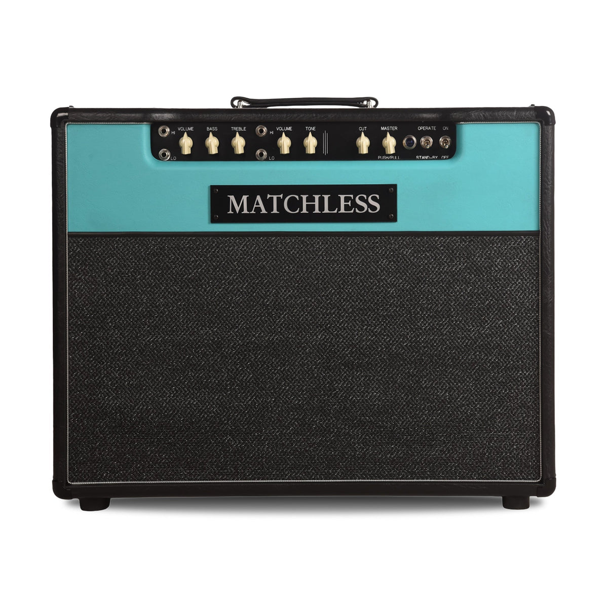 Matchless DC-30 2x12" 30W Combo Black w/ Turquoise Front Panel & Silver Grille