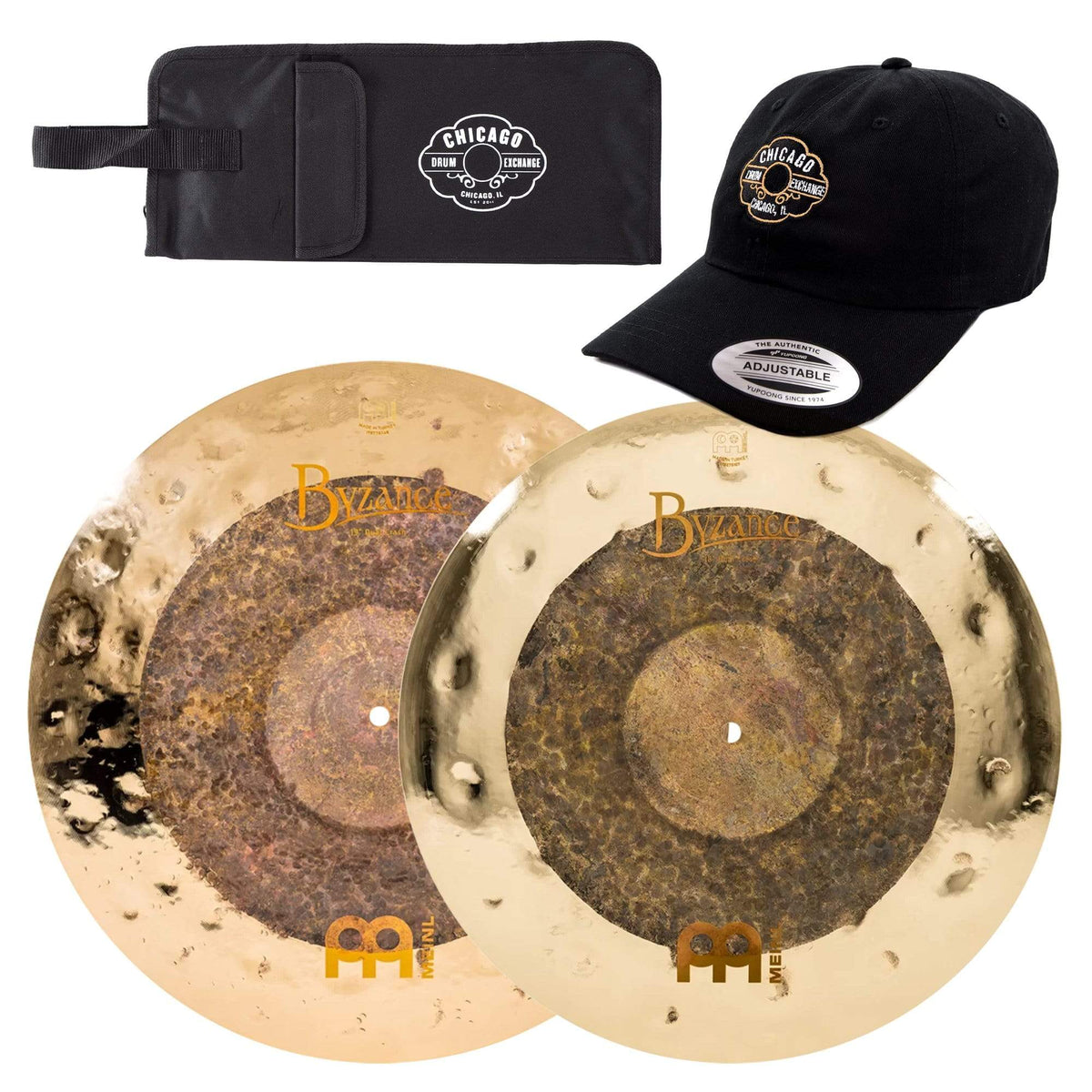 Meinl Byzance 18/19" Extra Dry Dual Crash Cymbal Set w/CDE Logo Hat & Stick Bag