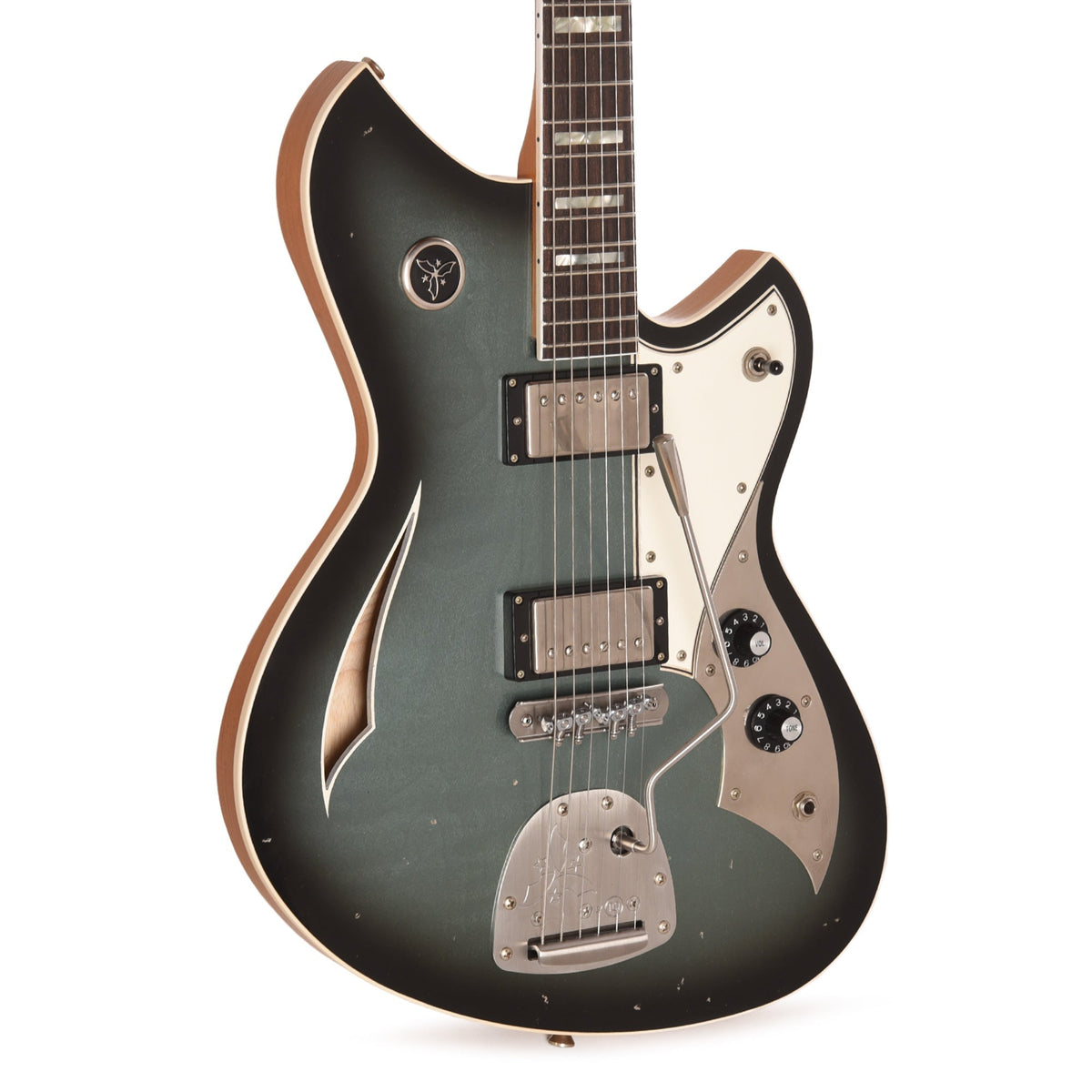 Novo Dealer Limited Miris J HH Pelham Burst Light Distress w/ Amber Back & Sides & Lollar Low Wind Imperial Humbuckers