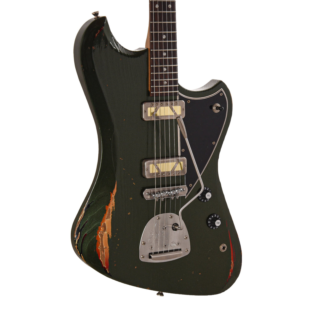 Novo Voltur J Cadillac Green over '64 3-Tone Burst Medium Distress w/ Lollar Gold Foil