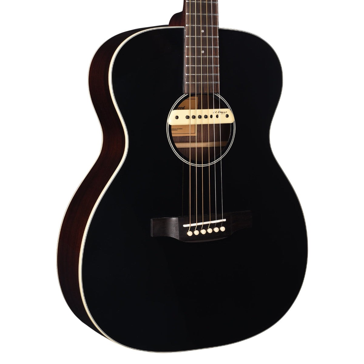 Orangewood Brooklyn Retro Live Grand Concert Acoustic-Electric Guitar Black Gloss