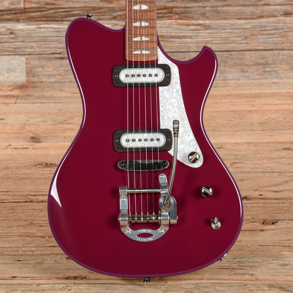 Powers Electric A-Type Two-Tone Aubergine Top & Ruby Star Back/Sides w/PF42 Pickups