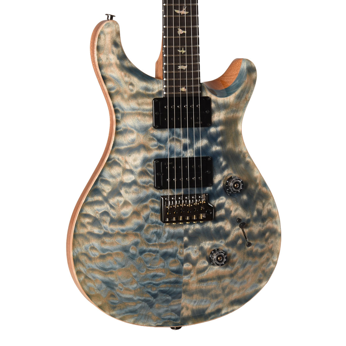 PRS Custom 24 Quilt Artist Top Quilt Maple Top Awabi Birds Private Stock Faded Indigo w/Natural Back
