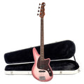 Reverend Decision P Bass Guitar Mulberry Pearl and Teardrop Two Tone Case Bundle