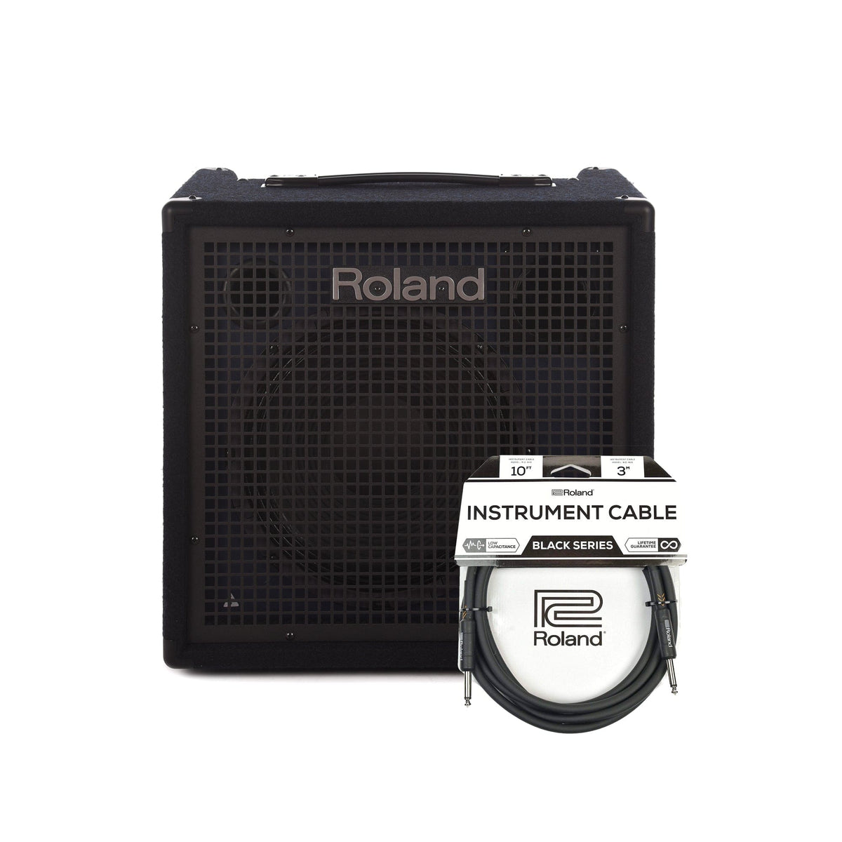 Roland KC-400 Stereo Mixing Keyboard Amplifier 150W and (1) Cable Bundle