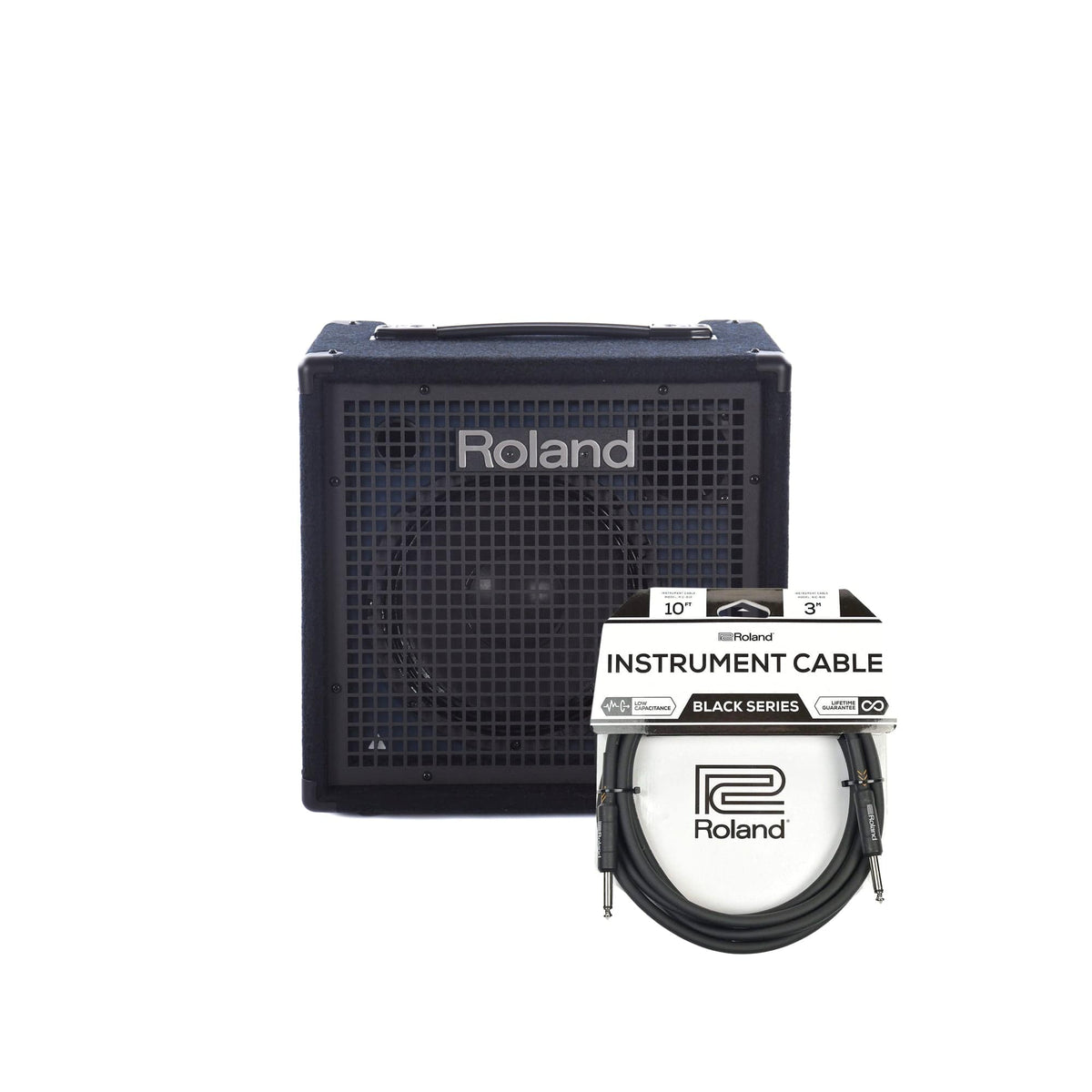 Roland KC-80 3-Channel Mixing Keyboard Amplifier 50W and (1) Cable Bundle