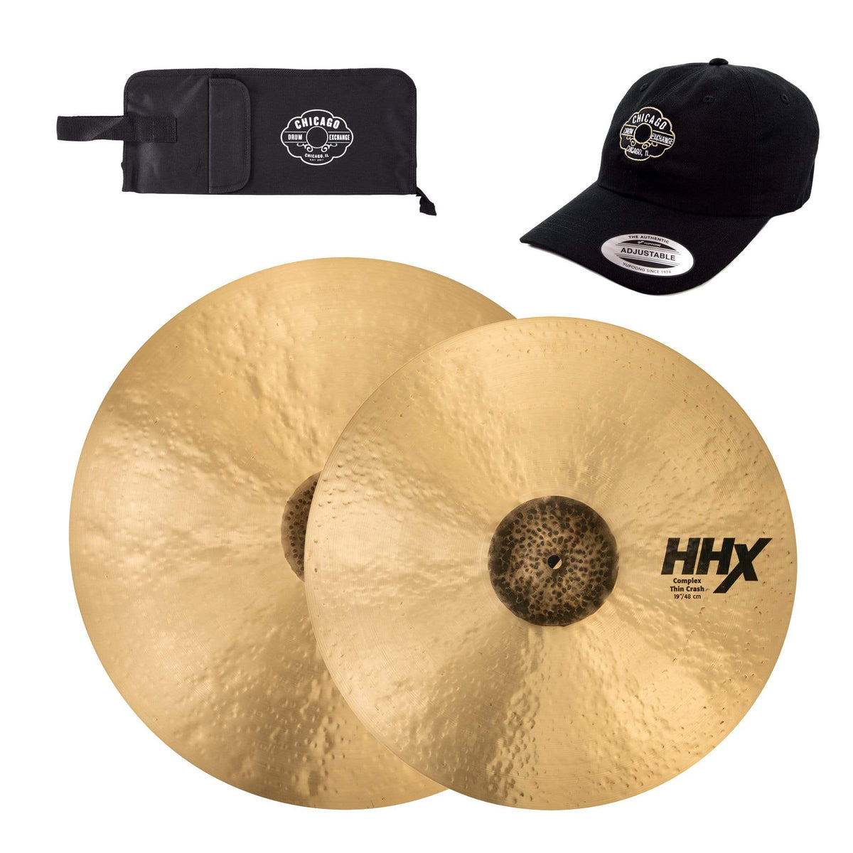 Sabian 19/22" HHX Complex Thin Crash Cymbal Set w/CDE Logo Hat & Stick Bag