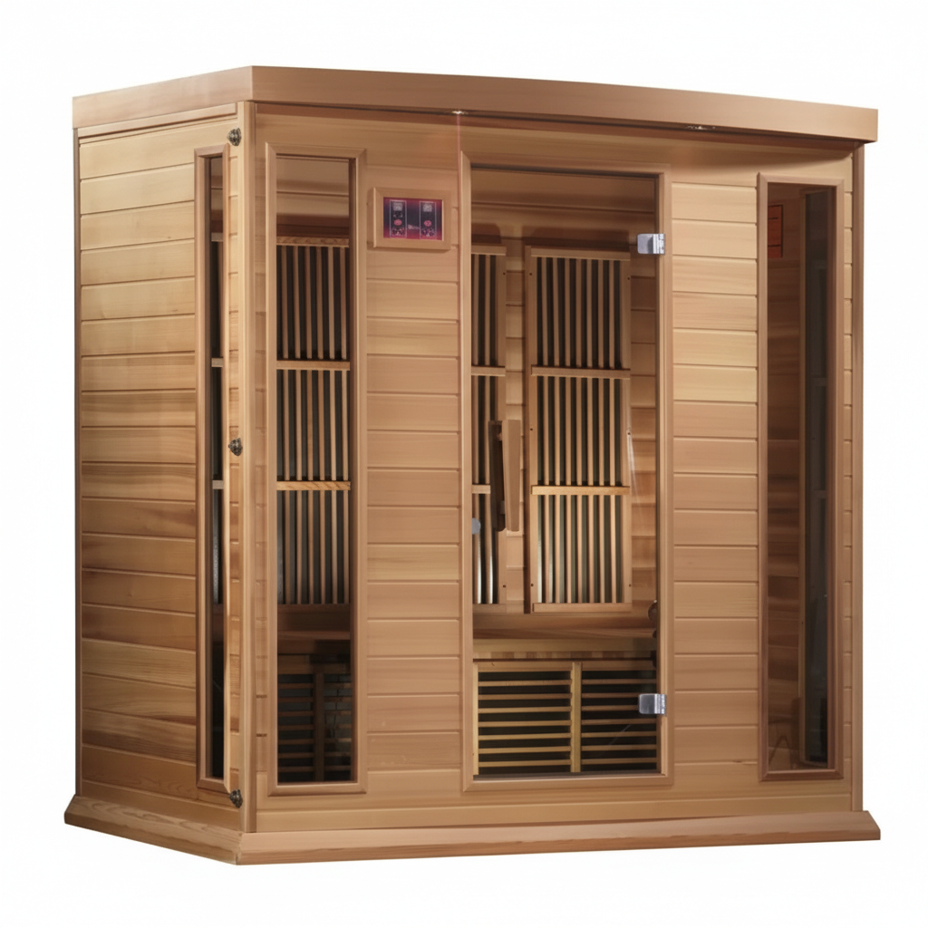 Maxxus 4-Person Bluetooth Compatible FAR Infrared Sauna in Hemlock