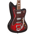 Silvertone 1478 VRSB Offset Solid Body Electric Guitar w/ Bigsby Vibrato Red Silver Flake Burst