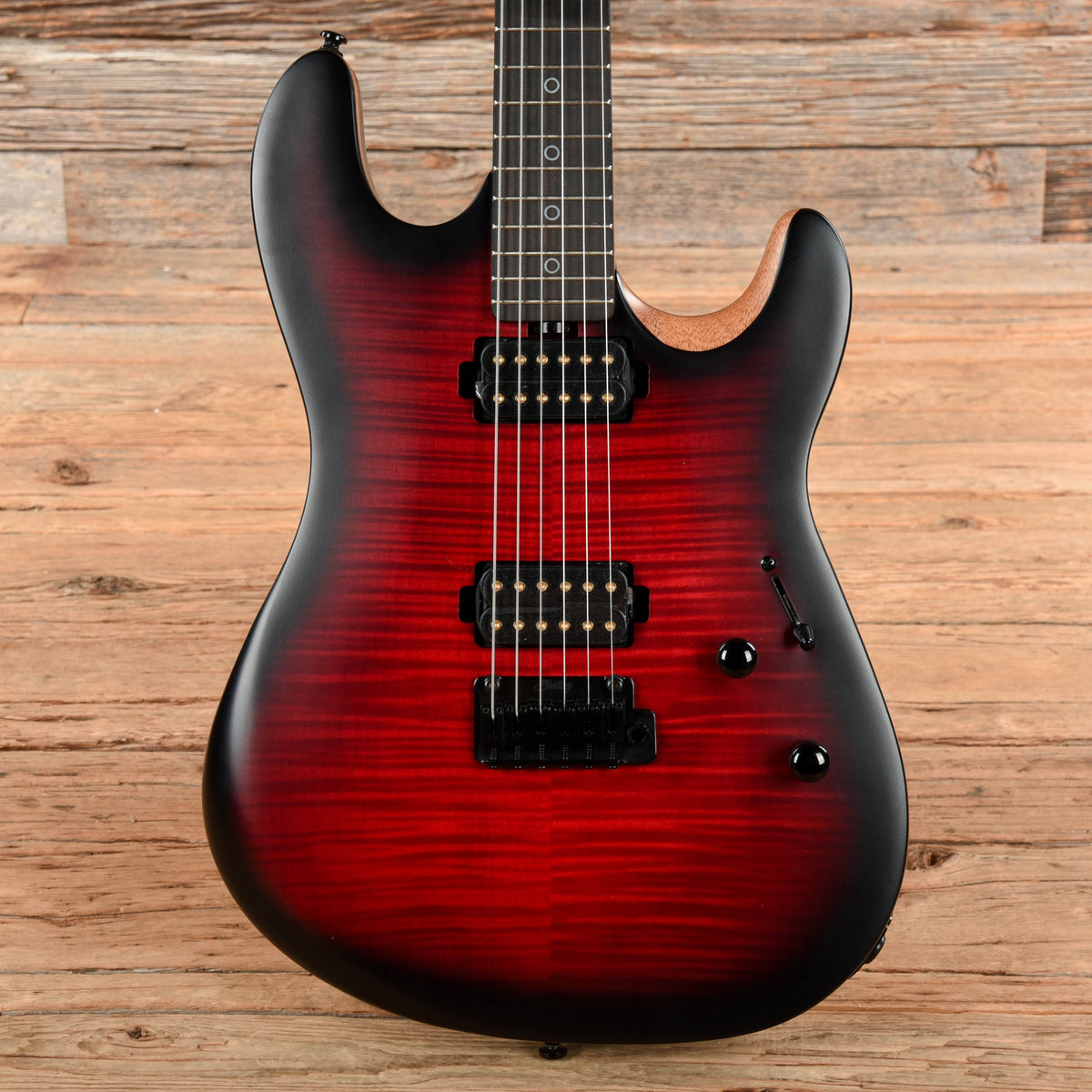 Sterling by Music Man Rabea Massaad Artist Series Sabre Blood Flame Burst