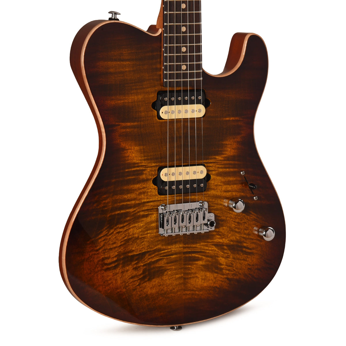 Suhr Oso Short Scale Mahogany w/ Figured Curly Maple Top Bengal Burst